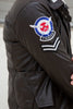 Mens Tracer Jacket Brown Leather White Fur Lining Bomber