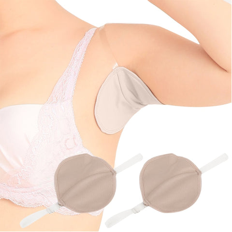 New Underarm Sweat Shield Pad washable Armpit Sweat Absorbing Guards Shoulder Strap Skin Color 2 Pcs